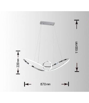 Lampadario Led Moderno Argento A Sospensione 38 Watt Luce 6500k 4000k 3000k A07         