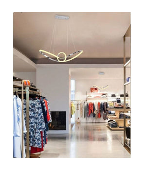 Lampadario Led Moderno Argento A Sospensione 38 Watt Luce 6500k 4000k 3000k A07         