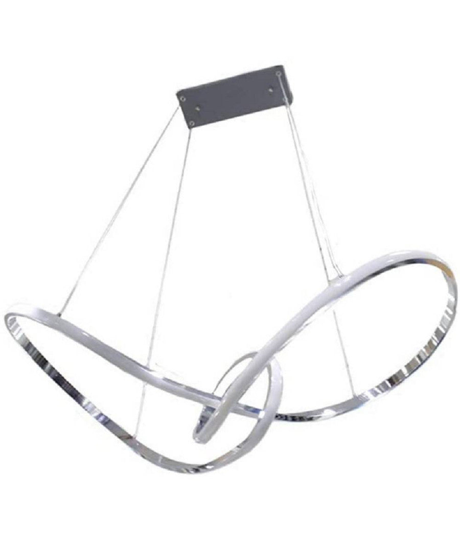 Lampadario Led Moderno Argento A Sospensione 38 Watt Luce 6500k 4000k 3000k A07         