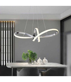 Lampadario Led Moderno Argento A Sospensione 38 Watt Luce 6500k 4000k 3000k A07         