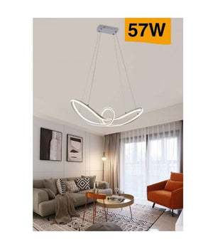 Lampadario Led Moderno Intrecciato A Fiocco Bianco 57w Luce 4000k 6500k 3000k A59b         