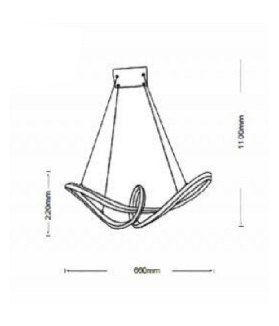 Lampadario Led Moderno Intrecciato A Fiocco Bianco 57w Luce 4000k 6500k 3000k A59b         