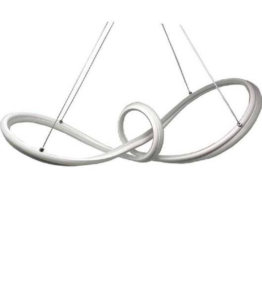 Lampadario Led Moderno Intrecciato A Fiocco Bianco 57w Luce 4000k 6500k 3000k A59b         