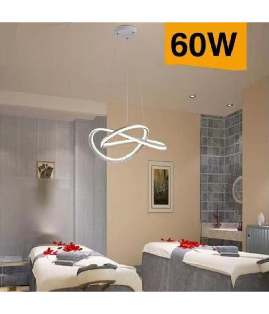 Lampadario Led Moderno Intrecciato Lampada Soffitto 60w Luce 3000k 6500k 4000k A50b         