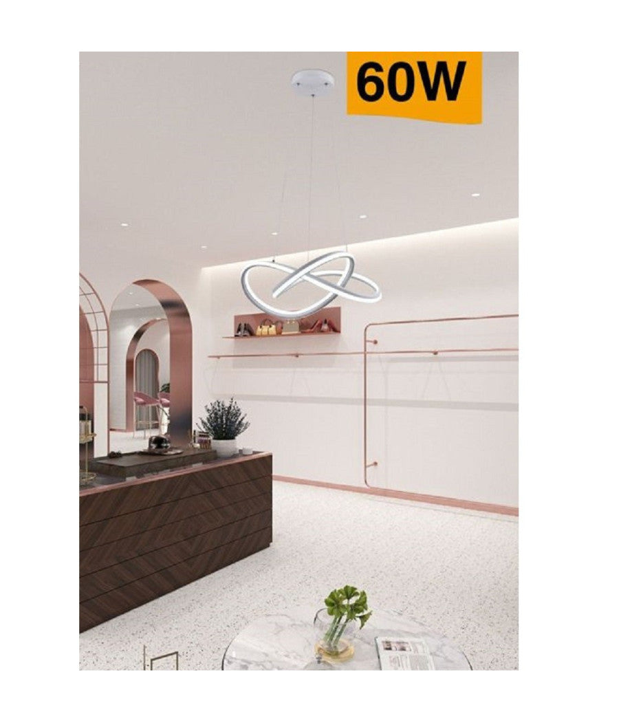 Lampadario Led Moderno Intrecciato Lampada Soffitto 60w Luce 3000k 6500k 4000k A50b         