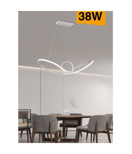 Lampadario Led Moderno Intrecciato Sospensione 38 W Luce 6500k 3000k 4000k A07-b  -bianco Naturale      -