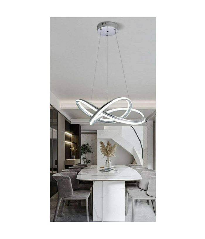 Lampadario Led Moderno Intrecciato Sospensione 60 W Luce 4000k 6500k 3000k A50  -bianco Freddo      -