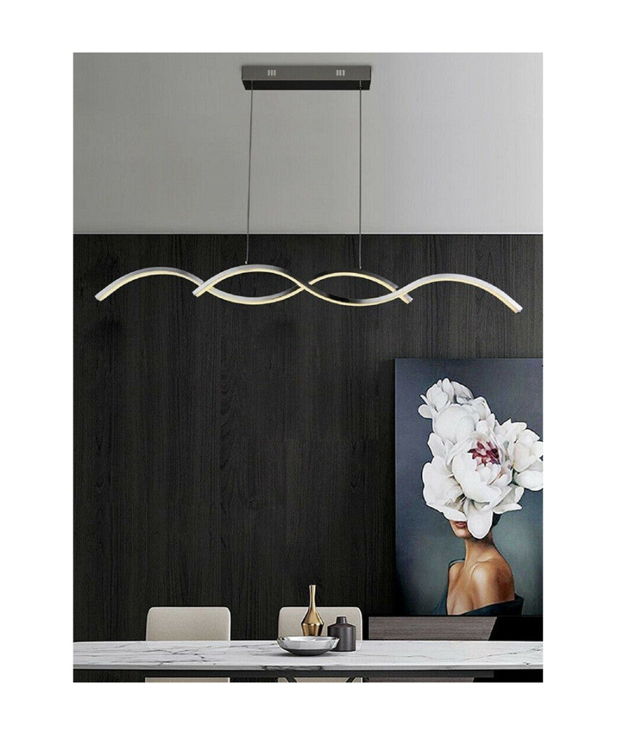 Lampadario Led Moderno Lampada Twist A Sospensione 25 Watt Luce 6500k 4000k A43         