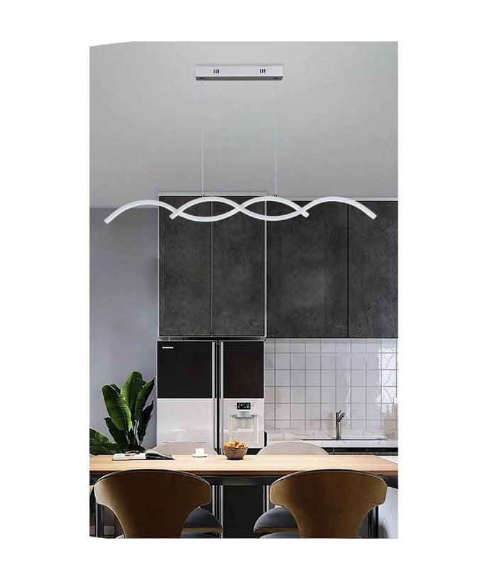 Lampadario Led Moderno Lampada Twist Sospensione 25w Luce 6500k 4000k 3000k A43b         