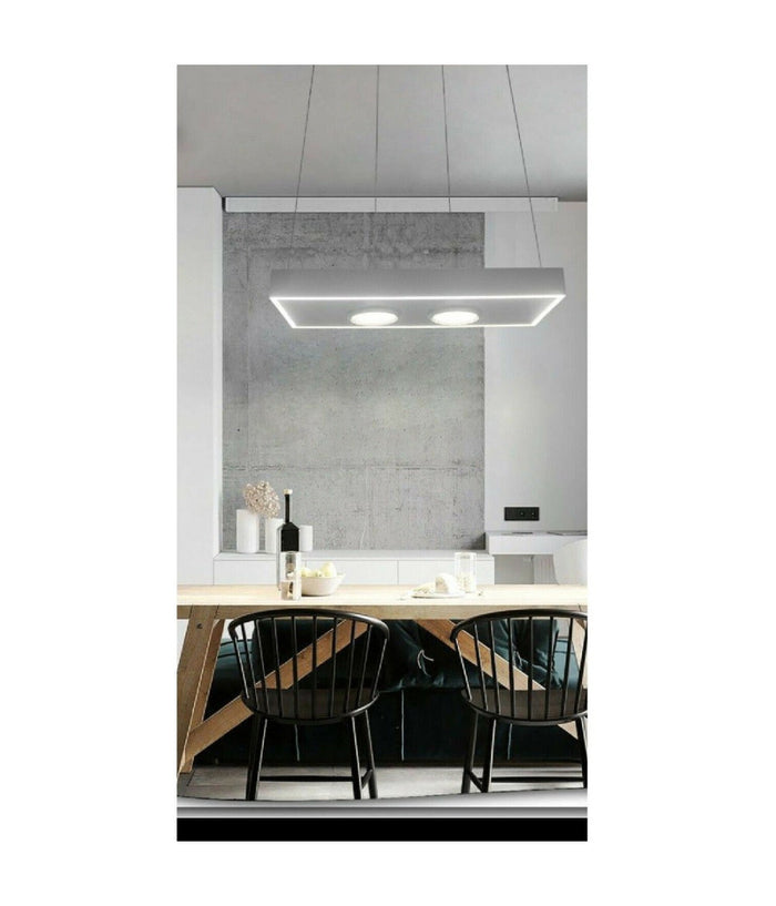 Lampadario Led Moderno Minimal Lampada Sospensione 32 W Luce Fredda Lp-08 Bianco         