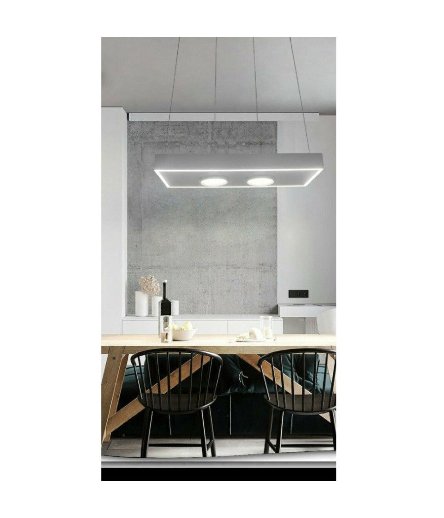 Lampadario Led Moderno Minimal Lampada Sospensione 32 W Luce Fredda Lp-08 Bianco         