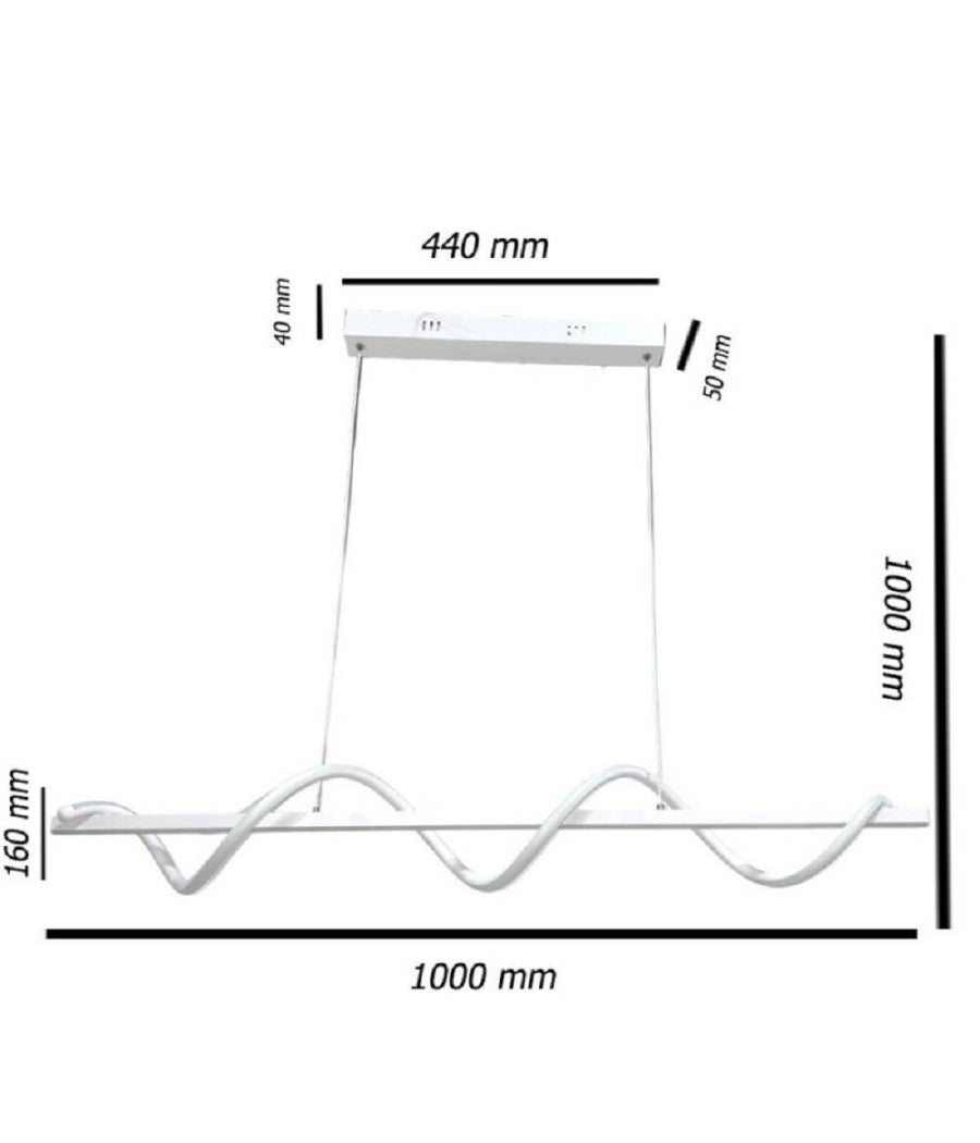 Lampadario Led Sospensione 36w Moderna Twist Bianco Luce 6500k 3000k 4000k B65-b         