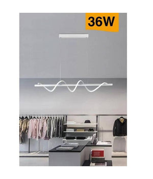Lampadario Led Sospensione 36w Moderna Twist Bianco Luce 6500k 3000k 4000k B65-b  -bianco Freddo      -