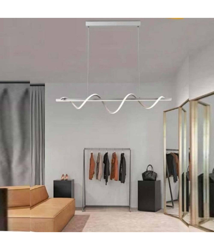 Lampadario Led Sospensione 36w Moderna Twist Bianco Luce 6500k 3000k 4000k B65-b         