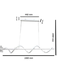 Lampadario Led Sospensione 36w Moderna Twist Bianco Luce 6500k 3000k 4000k B65-b         