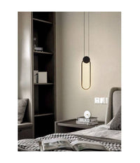 Lampadario Led Sospensione Moderno Metallo Nero 14w Luce 3000k 4000k 6500k Lp-03  -bianco Caldo      -