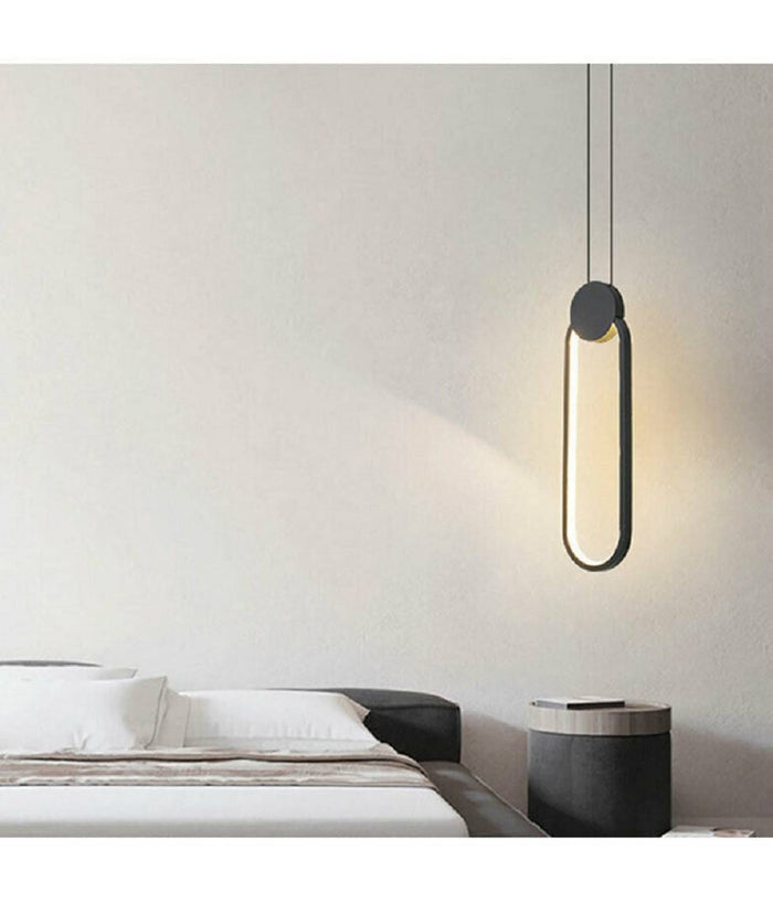 Lampadario Led Sospensione Moderno Metallo Nero 14w Luce 3000k 4000k 6500k Lp-03         