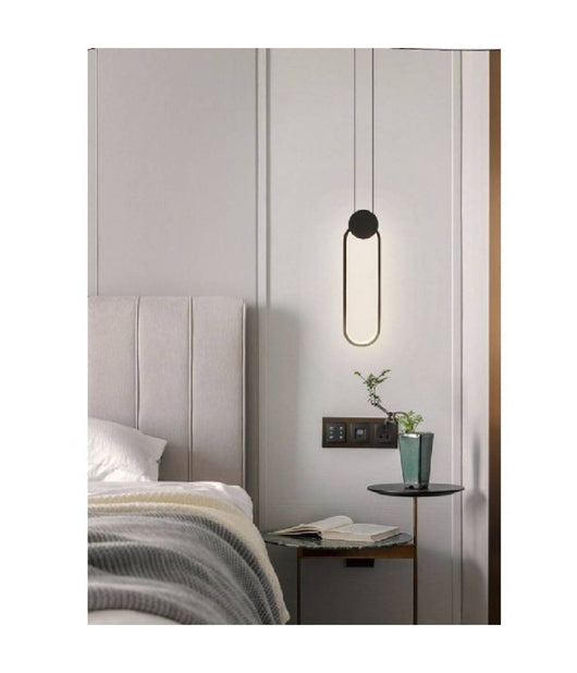 Lampadario Led Sospensione Moderno Metallo Nero 14w Luce 3000k 4000k 6500k Lp-03  -bianco Naturale      -