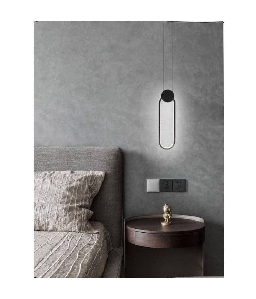Lampadario Led Sospensione Moderno Metallo Nero 14w Luce 3000k 4000k 6500k Lp-03         