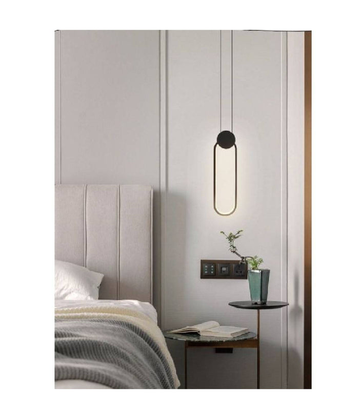 Lampadario Led Sospensione Moderno Metallo Nero 14w Luce 3000k 4000k 6500k Lp-03         