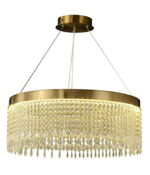 Lampadario Led Sospensione Rotondo Con Cristalli In Acrilico Contemporaneo Lp-28         