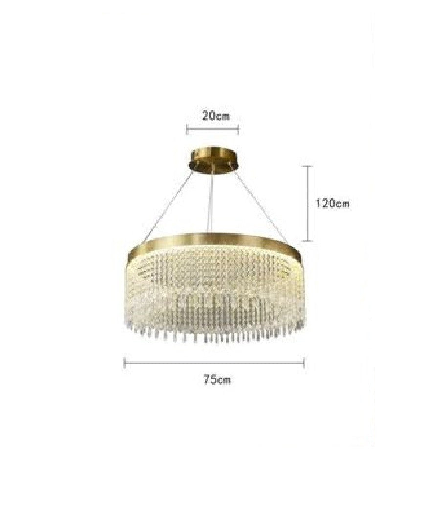 Lampadario Led Sospensione Rotondo Con Cristalli In Acrilico Contemporaneo Lp-28         