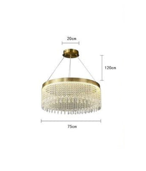 Lampadario Led Sospensione Rotondo Con Cristalli In Acrilico Contemporaneo Lp-28         