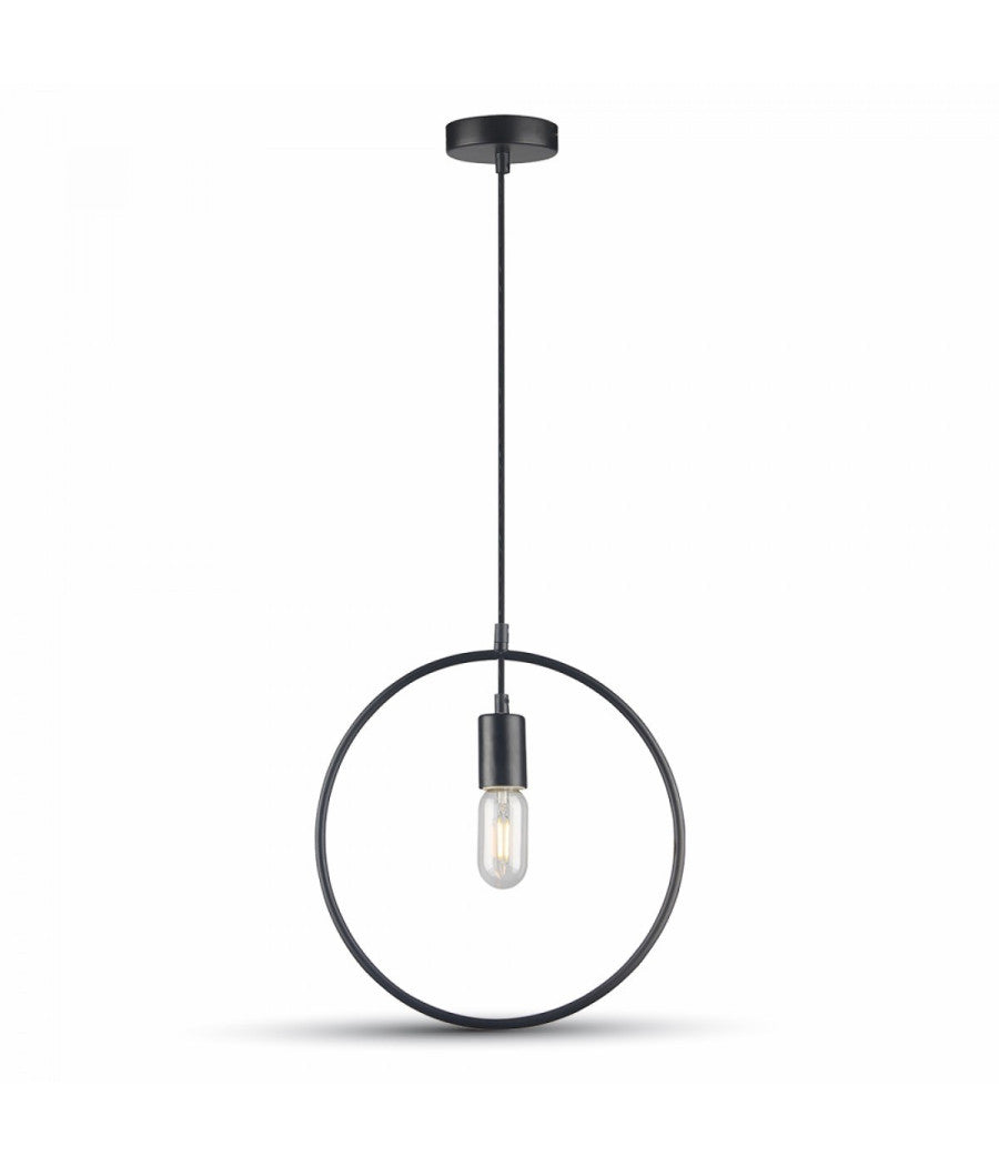 Lampadario Metallo Con Cerchio Tondo Elegante A Sospensione Design Moderno 7322         