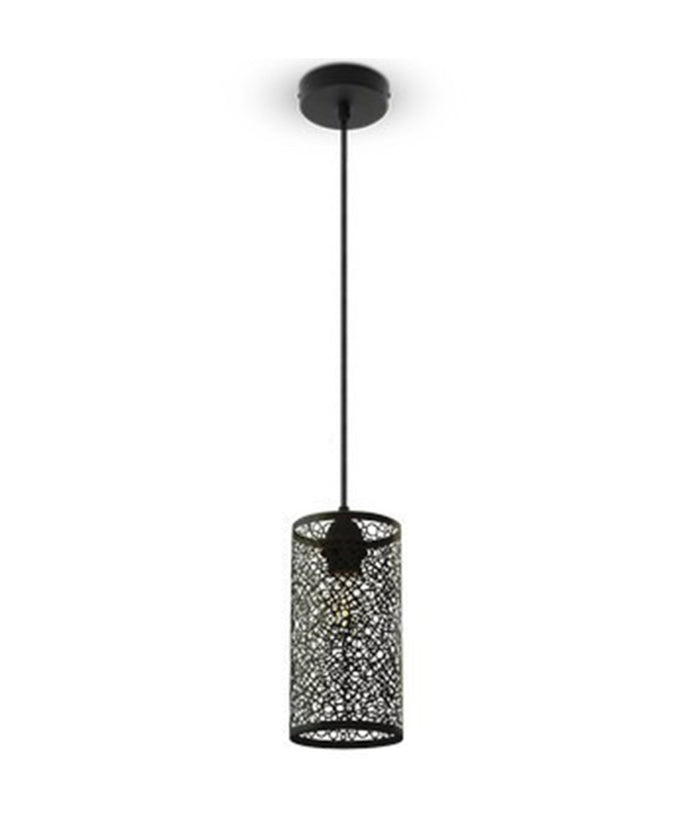 Lampadario Metallo Nero Stile Marocchino Elegante Lampada A Sospensione         