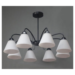 Trade Shop - Lampadario Moderno A 8 Bracci Coppe In Vetro Lampada A Sospensione Luci E27 00859         