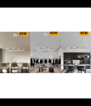 Lampadario Moderno A Sospensione Led 3 Cerchi 45watt Luce 3000k 4000k 6500k B63b         