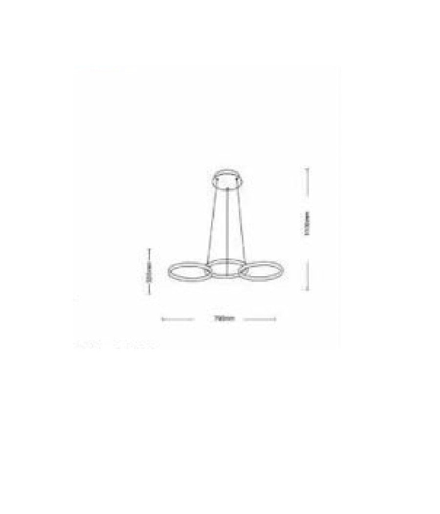 Lampadario Moderno A Sospensione Led 3 Cerchi 45watt Luce 3000k 4000k 6500k B63b         