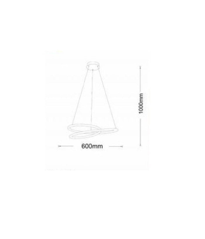 Lampadario Moderno A Sospensione Led Striscia Continua 38w Luce 6500k 4000k B62-b         