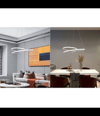 Lampadario Moderno A Sospensione Led Striscia Continua 38w Luce 6500k 4000k B62-b         