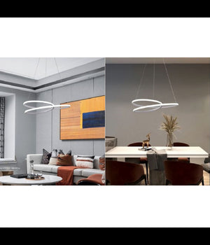 Lampadario Moderno A Sospensione Led Striscia Continua 38w Luce 6500k 4000k B62-b         