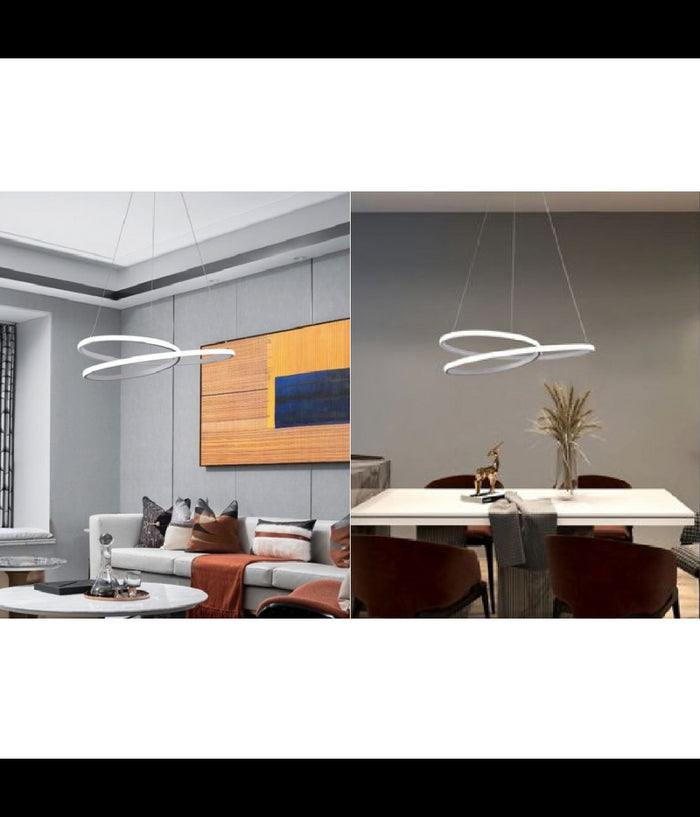 Lampadario Moderno A Sospensione Led Striscia Continua 38w Luce 6500k 4000k B62-b         