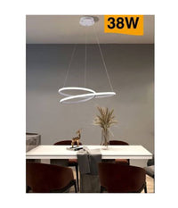 Lampadario Moderno A Sospensione Led Striscia Continua 38w Luce 6500k 4000k B62-b         