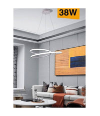 Lampadario Moderno A Sospensione Led Striscia Continua 38w Luce 6500k 4000k B62-b         