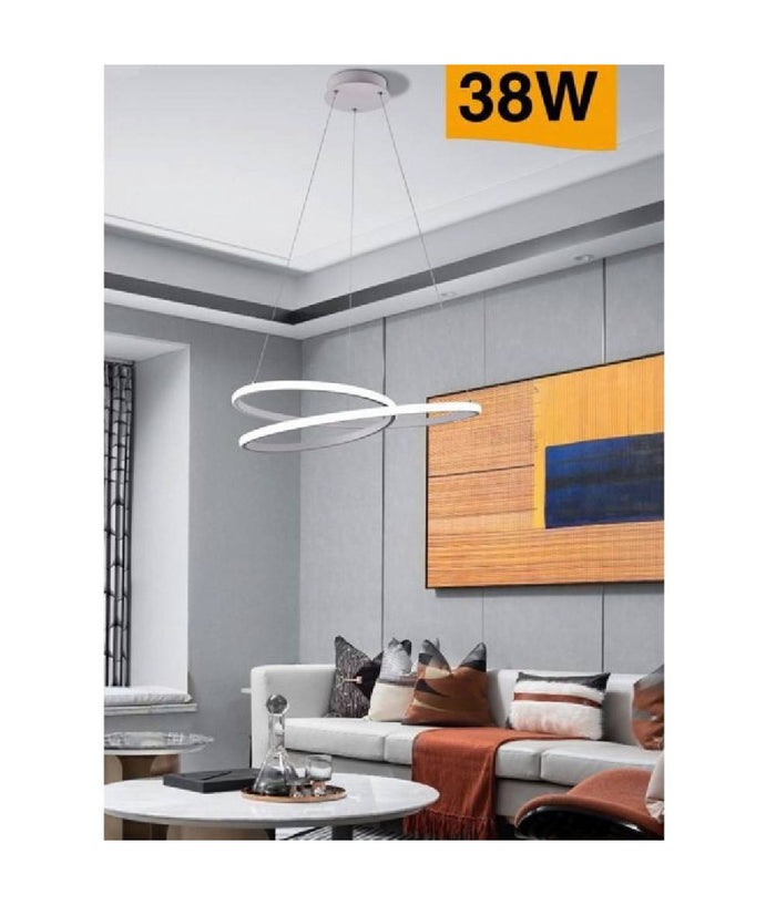 Lampadario Moderno A Sospensione Led Striscia Continua 38w Luce 6500k 4000k B62-b         