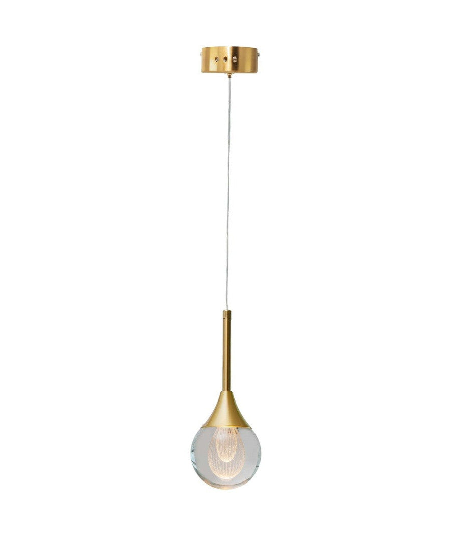 Lampadario Moderno Led 5w Globo Lampada Dorata Pendente Luce 3000k 4000k 6500k Lp-41         