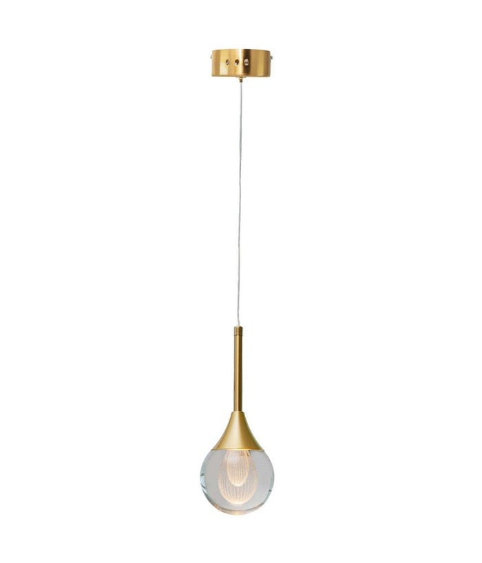 Lampadario Moderno Led 5w Globo Lampada Dorata Pendente Luce 3000k 4000k 6500k Lp-41         