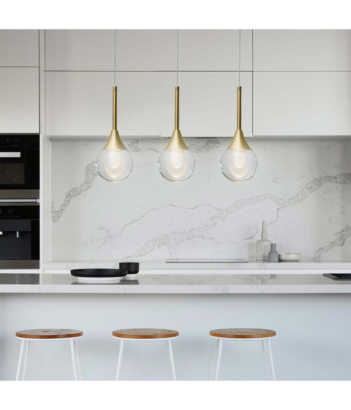 Lampadario Moderno Led 5w Globo Lampada Dorata Pendente Luce 3000k 4000k 6500k Lp-41         