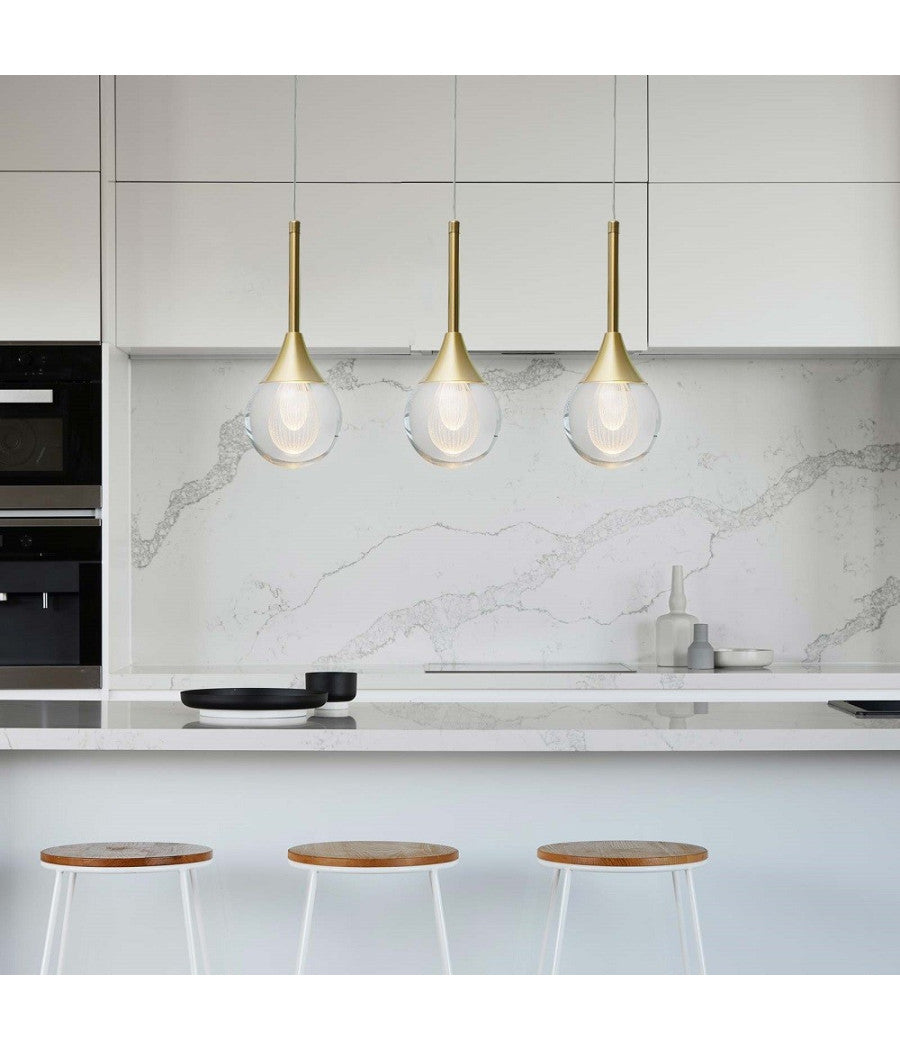 Lampadario Moderno Led 5w Globo Lampada Dorata Pendente Luce 3000k 4000k 6500k Lp-41         