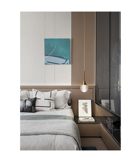 Lampadario Moderno Led 5w Globo Lampada Dorata Pendente Luce 3000k 4000k 6500k Lp-41  -bianco Naturale      -