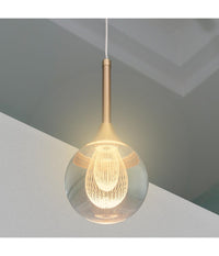 Lampadario Moderno Led 5w Globo Lampada Dorata Pendente Luce 3000k 4000k 6500k Lp-41         