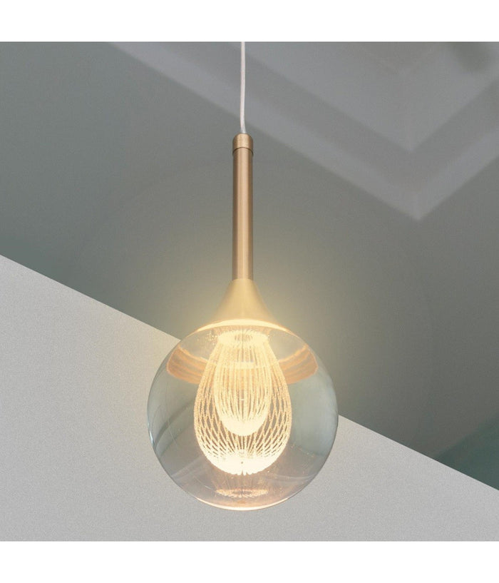 Lampadario Moderno Led 5w Globo Lampada Dorata Pendente Luce 3000k 4000k 6500k Lp-41         