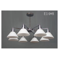 Trade Shop - Lampadario Moderno Led A Sospensione A 8 Bracci Con Coppe Vetro Lampada Luce E14 00897         