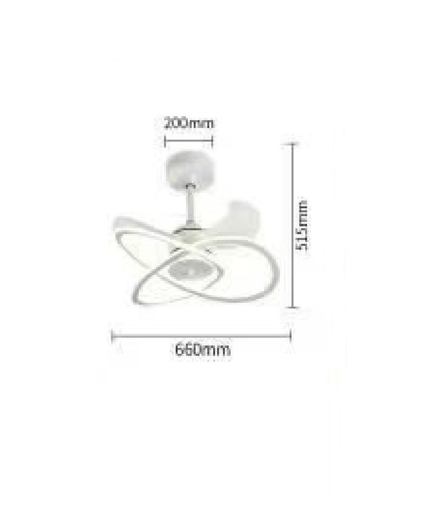 Lampadario Moderno Led Ad Intreccio Con Ventilatore A Soffitto Dimmerabile 60005         