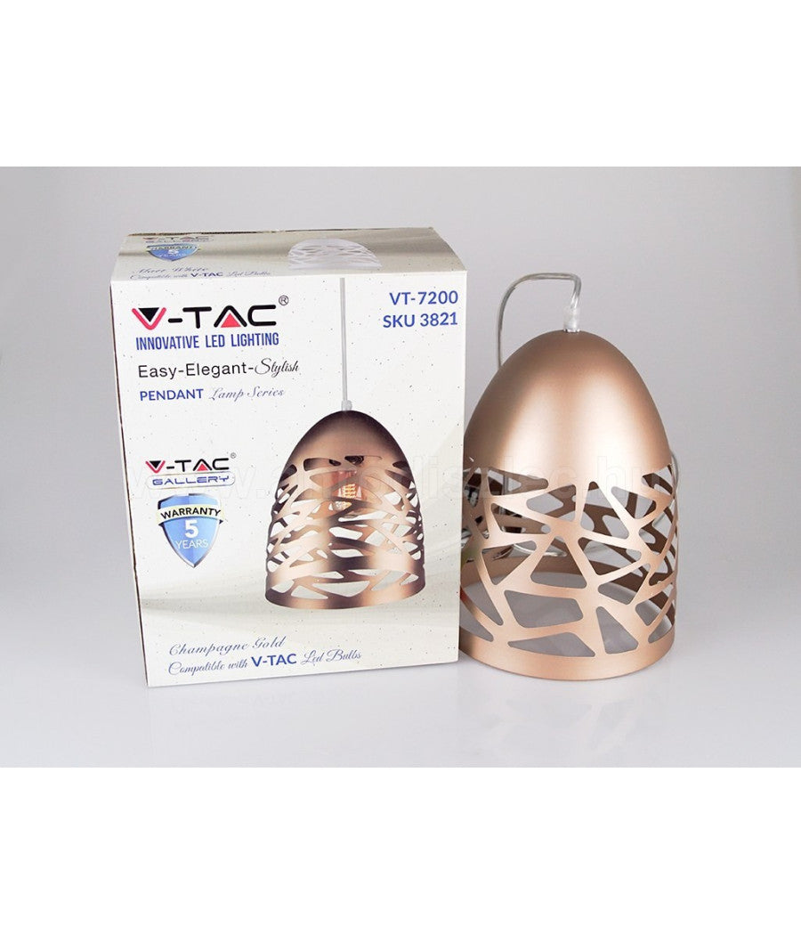 Lampadario Pendente A Sospensione Colore Oro Champagne Stile Elegante Vt-7200         