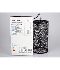 Lampadario Pendente A Sospensione In Metallo Nero Matto Stile Elegante Vt-7131         